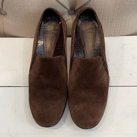 DANSKO Brown Leather Suede Slip on Heels/Clogs - Picture 2 of 10